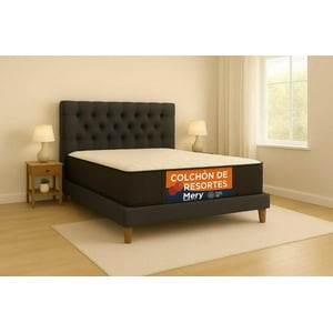 Ethan Desing - Cama Plaza Y Media Gris Grafito Capitoné + Colchon Mery Desing
