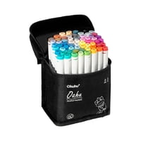 Ohuhu 60 Marcadores Alcohol + 1 Blender Fina & Biselada