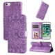 thumbnail image 3 of Funda tipo cartera FOXDOCK para iPhone 6/6s , diseño girasol en relieve, cuero PU, cierre magnético, soporte y tarjetero, 3 of 5