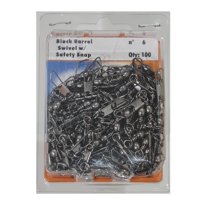 Silver Wave - Destorcedor Con Snap Para Pesca Negro #6 En Bolsa De 100Unid