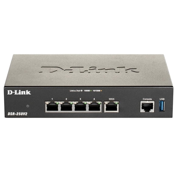 Router VPN Gigabit de 4 puertos D-Link DSR-250V2 con doble WAN