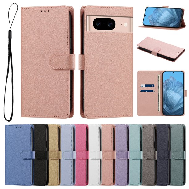 Cartera para Google Pixel 8A con Bolsillo de Tarjetas, Rosa