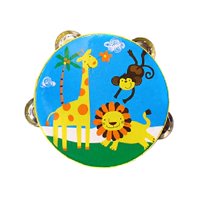 Magideal - Pandereta De Mano De Madera De Doble Fila, Instrumentos De Percusión, Tambor De Mano, Juguete Educativo Para Juegos, Juguetes, Karaoke, Niños Pequeños 15 Centímetros