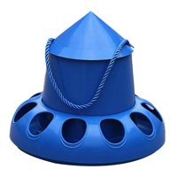 Magideal - Alimentador De Pollos, Cubo De Alimentación Automático Para Pájaros, Dispensador De Alimentos De Granja, Patio Trasero, 11 Agujeros Para Loro, Paloma,