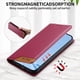 thumbnail image 4 of Funda Tipo Cartera de Cuero Sintético para Samsung Galaxy S21 Plus Bloqueo RFID, con Ranuras para Tarjetas y Bolsillo para Efectivo, Cierre Magnético Fuerte Rojo, 4 of 6