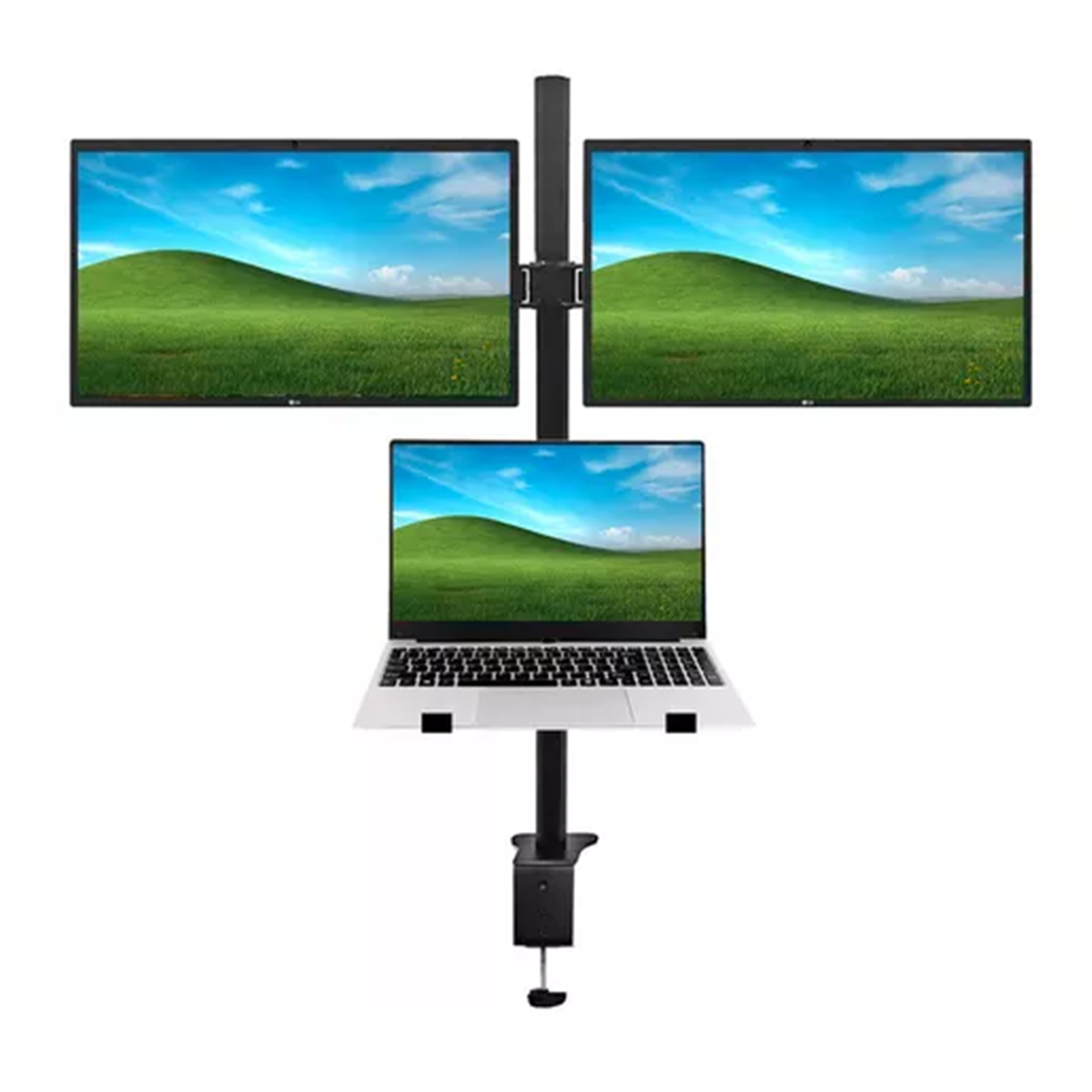 Genérico - Soporte Triple Notebook Monitor Escritorio Brazo 10-32 Aspor