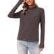 thumbnail image 1 of INSPIRE CHIC Blusa a Rayas para Mujer Cuello Alto Camiseta de Manga Larga Casual Túnica de Punto XL Rojo Gris, 1 of 6