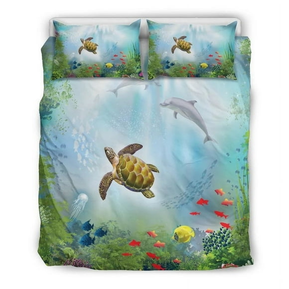 Juego De Cama Hawaiian Animal In The Ocean Polynesian