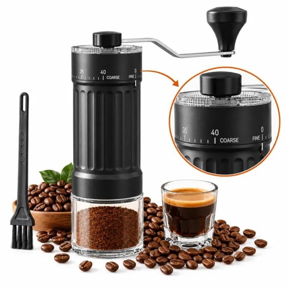 Molinillo de Café Manual con 40 Niveles de Molienda Muelas Cónicas de Cerámica