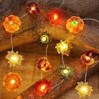 Xinqihang - Luces De Otoño De Calabaza 3D De 10 Pies Y 30 Led, Luces De Cadena De Calabaza, Arces, Luces Interiores, Decoración De Otoño Para El Hogar, Guirnalda De Otoño Alimentada Por Batería Con Luces Para Oto