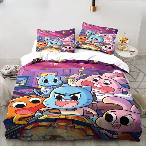 Cartoon Amazing World Bedding Set,Duvet Cover Comforter Bed Set Quilt Cover Pillowcase, Boys Girls Adults Bed Sheets