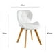 thumbnail image 3 of Silla de comedor acolchada Mariposa blanca con patas fijas de madera, 3 of 3