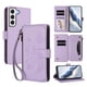 thumbnail image 1 of Funda Cartera Mariposa para [Samsung Galaxy S22 Plus] con Soporte y Cremallera Morado claro, 1 of 6