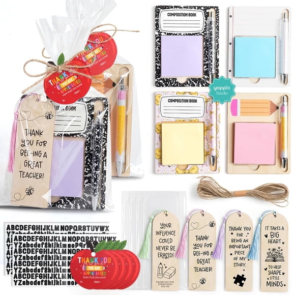 Set DIY de Notas Adhesivas YOPPIX STUDIO 4 piezas para Regalo a Docentes