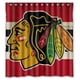 thumbnail image 1 of Cortina de ducha clásica moderna de los Chicago Blackhawks, juego de cortina de baño con ganchos, tamaño 60 x 72 pulgadas, 1 of 3