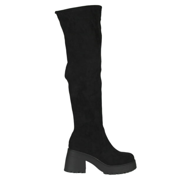 Bota Larga Mujer Gamuza 27 Yassne Negro