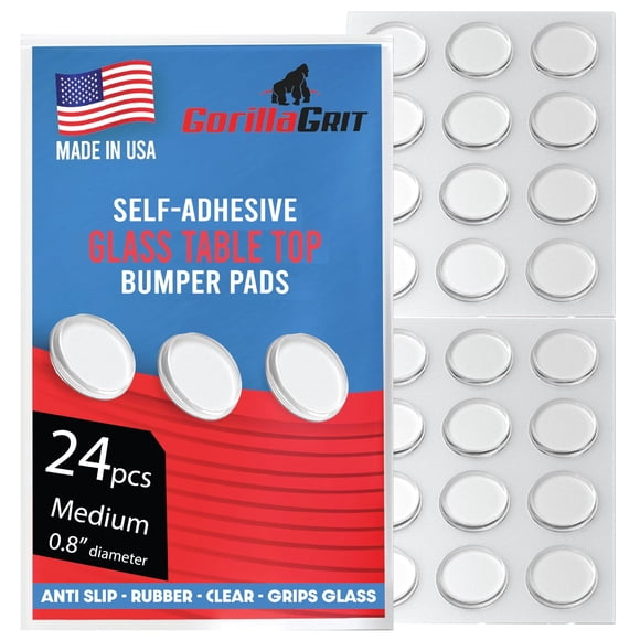 Protectores adhesivos redondos transparentes para muebles GorillaGrit, 24 piezas