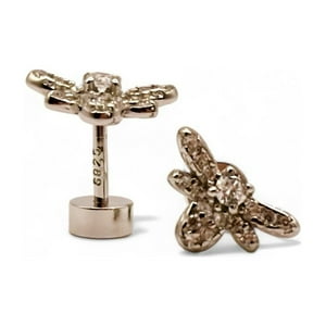 Tiana Joyas - Aros De Abejas Con Circones Trnasparentes De Plata 925