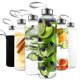 thumbnail image 1 of Botellas de agua de vidrio Kitchen Lux, 540 ml, paquete de 6 con fundas, 1 of 7