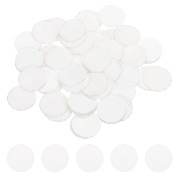 50 piezas de círculos de fieltro adhesivo, almohadillas de fieltro no tejido redondas de 1.5", blanco