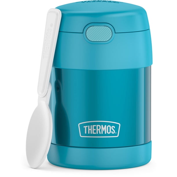 Tarro de comida THERMOS FUNTAINER de acero inoxidable, 300 ml, color verde azulado con cuchara