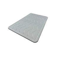 Estilodomus - Piso Baño Diatomita Absorbente Antideslizante Alfombra Bano Gris Claro Con Olas