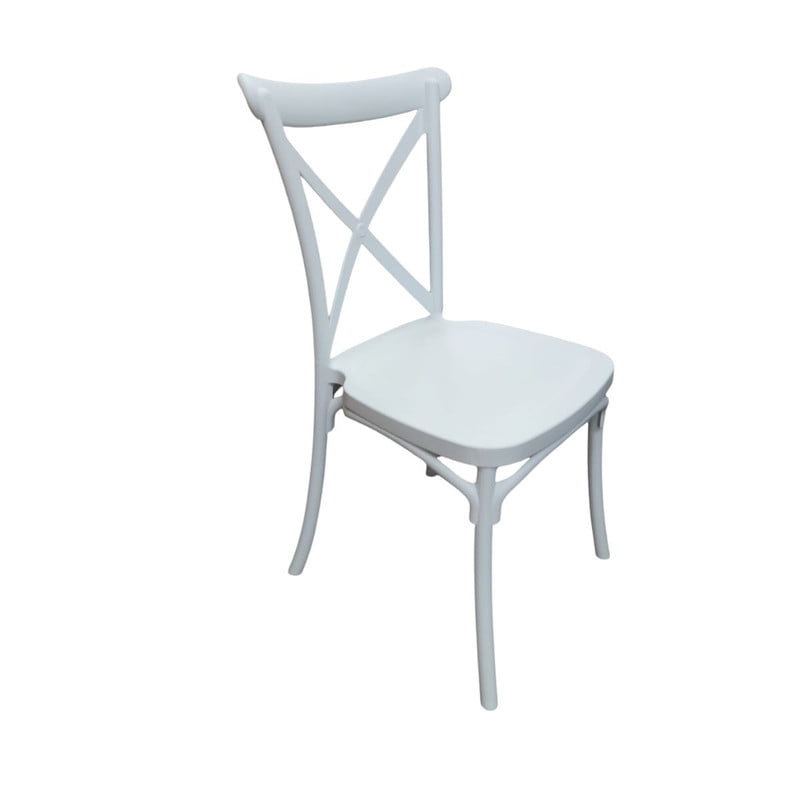 Tododescuento - Pack 4 Sillas Crossback Blancas, Comedor O Eventos