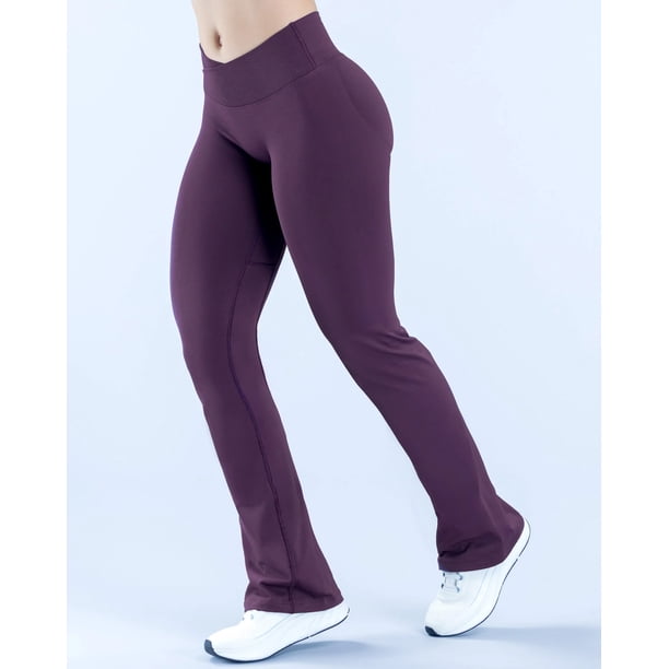 Calza Flare Acampanada Para Mujer Tiro Alto Gym
