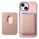 thumbnail image 1 of Funda de Cuero Magnética con Tarjetero para iPhone 15 Plus Cubierta Delgada Rosa, 1 of 5