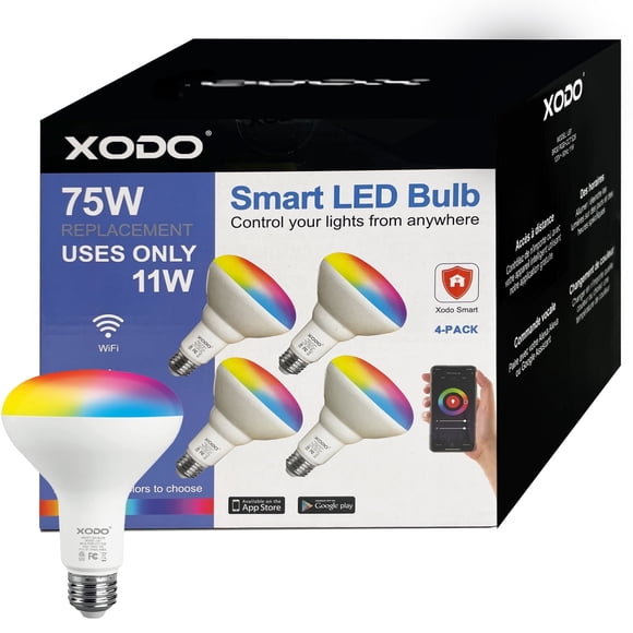 Bombillas LED Xodo BR30 E26 900LM Multicolor Paquete de 4