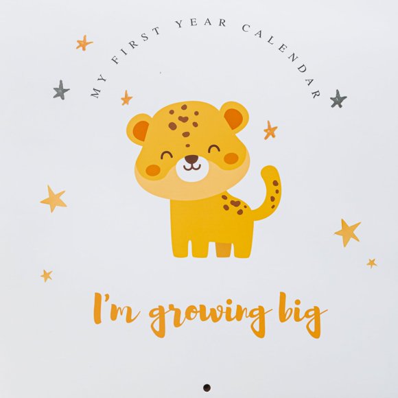Calendario del Primer Año para Bebé Joss & Lac Design 28x28 cm con 75 Etiquetas