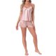 thumbnail image 2 of INSPIRE CHIC Conjunto de Pijama de Satén para Mujer Camisón Sedoso con Escote en V y Encaje con Pantalones Cortos Ropa de Dormir y Descanso S Rosa, 2 of 6