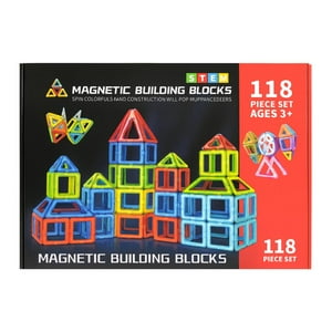 Fliperex - Set De Construccion Magnetico Piezas Magneticas 118 Piezas Negro