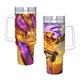 thumbnail image 4 of El Aprendiz del Tigre Vaso aislado de acero inoxidable con asa, diseño temático, regalo para familia, amigos y fans; incluye pajita y encaja en el portavasos estándar, 40 oz, 4 of 6