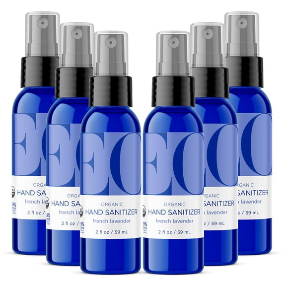 Spray desinfectante para manos EO Organic, 60 ml (paquete de 6), lavanda francesa