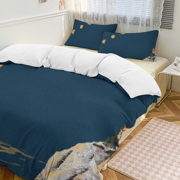 Oil Painting Style 3-Piece Twin Bed Set - Includes 1 Single Comforter And 2 Pillowcases Bedding - Fade Resistant Microfiber - Oil Painting Style