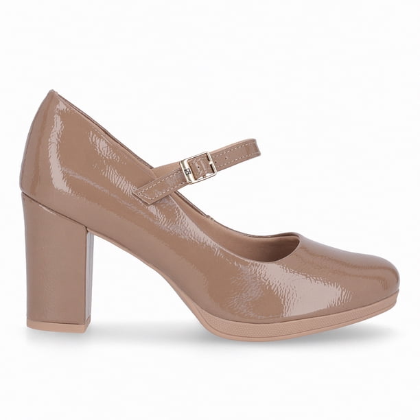 Zapato Mary Jane Mujer Nude/Charol Deise Piccadilly