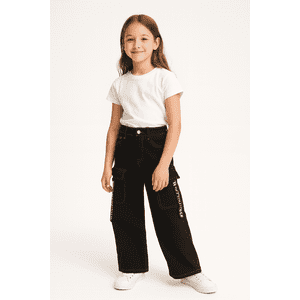 Kibou - Pantalón Jeans Cargo Niña Moda Urbana