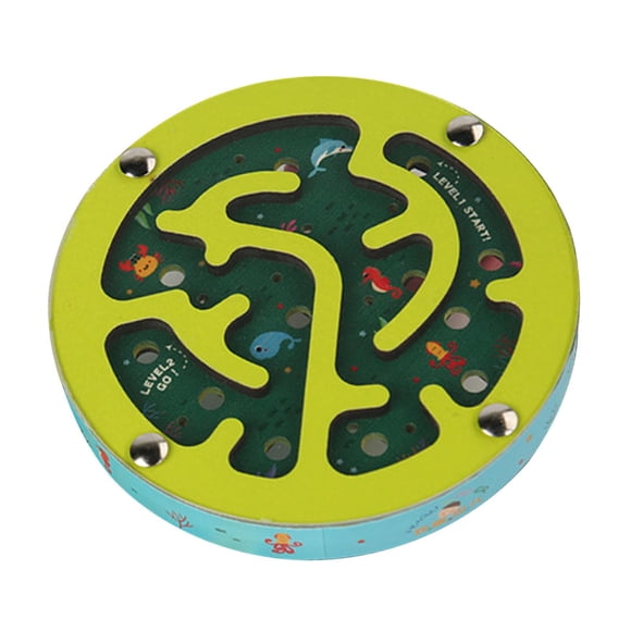 Laberinto De Bolas De Juguete, Actividades De Aprendizaje, Juego De Laberinto De Equilibrio De Madera Para Adultos, Familia, Amarillo