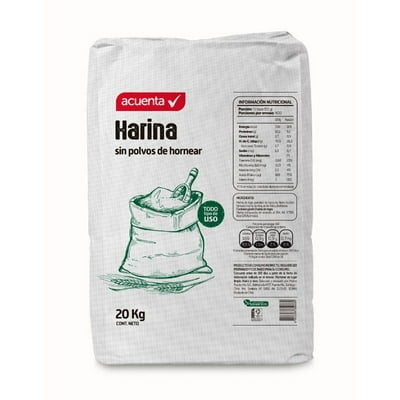 Harina Sin Polvos De Hornear 20 Kg Acuenta