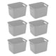 thumbnail image 2 of Cesta de almacenamiento Sterilite Tall Plastic Weave Grey, paquete de 6, 2 of 6