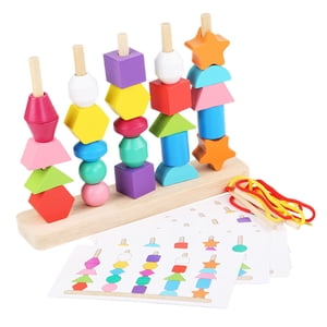 Bothyi - Cinco Juegos De Juguetes Con Cuentas, Juguete Sensorial De Madera Para Niños En Edad Preescolar, Niños Pequeños