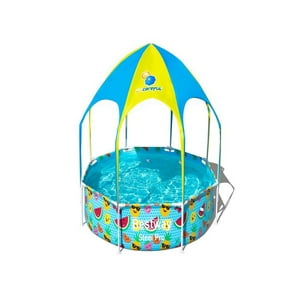 Piscina Bestway Redonda Con Toldo Y Neblina Agua 2.44Mx51Cm Azul Tamano Unico