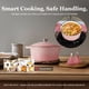 thumbnail image 2 of Libro de cocina Dutch Oven Overmont de hierro fundido esmaltado, 7 cuartos de galón con tapa, rosa, 2 of 7