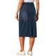 thumbnail image 3 of INSPIRE CHIC Falda Midi de Mezclilla de Cintura Alta para Mujer Falda de Jean Elástica con Abertura Trasera y Bolsillos Negro Azul M, 3 of 6
