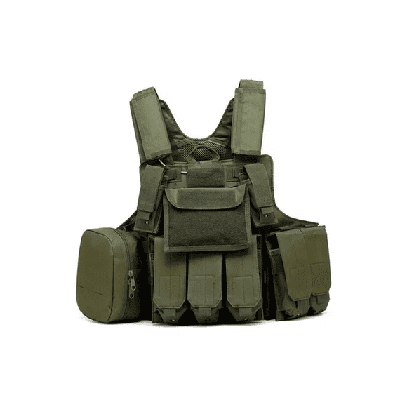 Chaleco táctico militar airsoft Cira, color verde