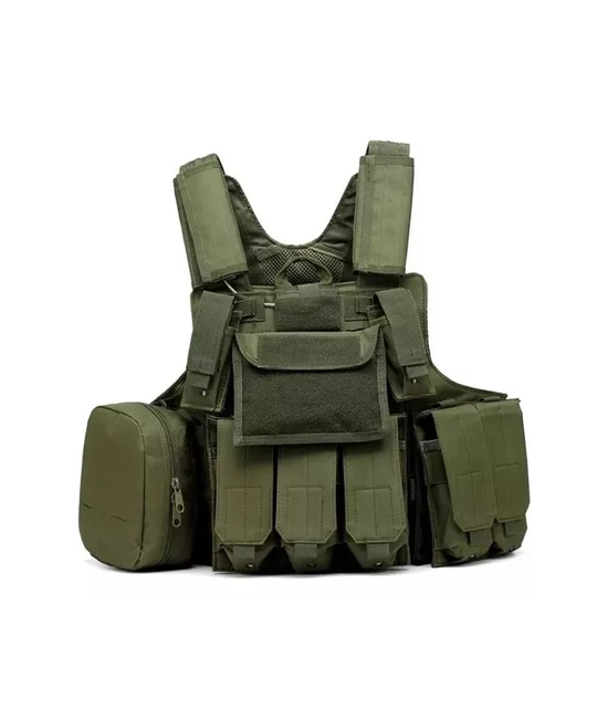 Genérico - Chaleco Táctico Militar Airsoft Cira, Color Verde