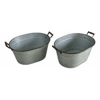 Genérico - Set 2 Balde Multifuncional Bañera Asa Estilo Vintage Jhn