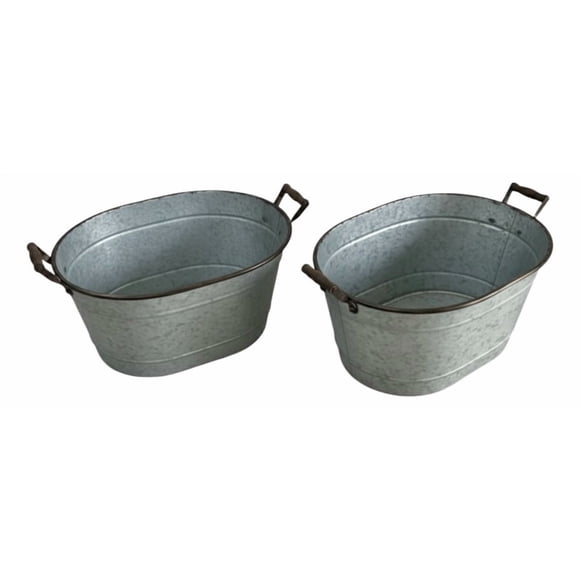 Set 2 Balde Multifuncional Bañera Asa Estilo Vintage Jhn