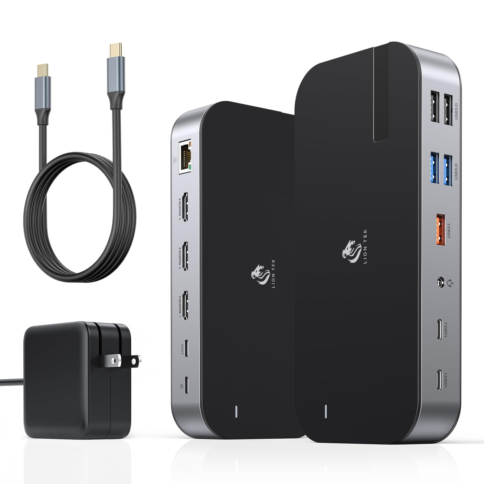 Estación De Acoplamiento Para Portátil Lionwei 16 En 1 Con Triple Monitor Usb C